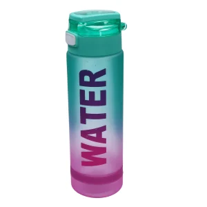 Waterfles met silliconen ring groen/roze