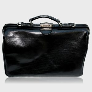 McFermoir 2-vaks Laptop-dokterstas met trolley band Zwart