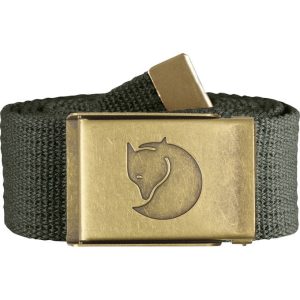 FJALLRAVEN Canvas brass belt 4cm m.grey