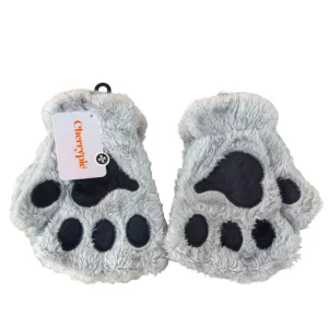 Handschoen Klauw Grijs Zwart