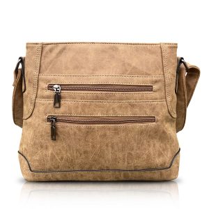 THL Design - Dames schoudertas - Plat Model - Tussenmaat - Veel Vakken - Bruin