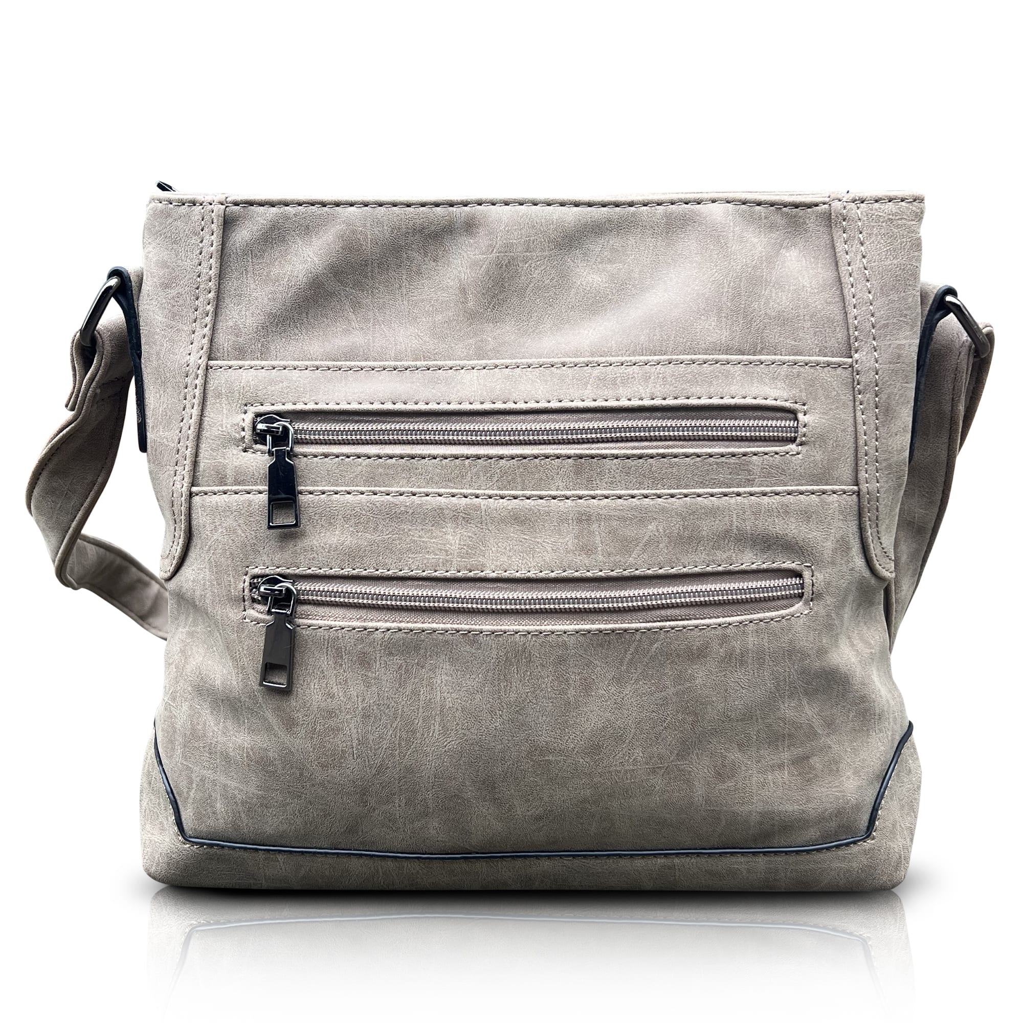 THL Design - Dames schoudertas - Plat Model - Tussenmaat - Veel Vakken - Bruin - Afbeelding 9