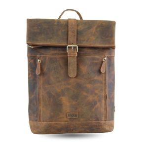 Leren Rugzak Cognac & Bruin – Werk Rugzak met Veel Vakken