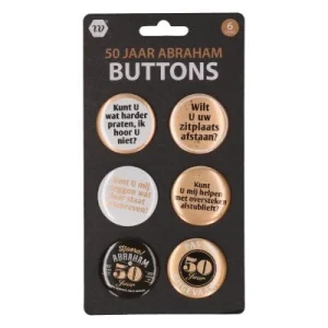 Buttons Abraham 50 jaar roségoud 6 stuks