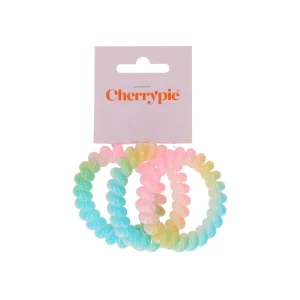 Haarelastieken spiraal pastel meerkleurig 3 stuks