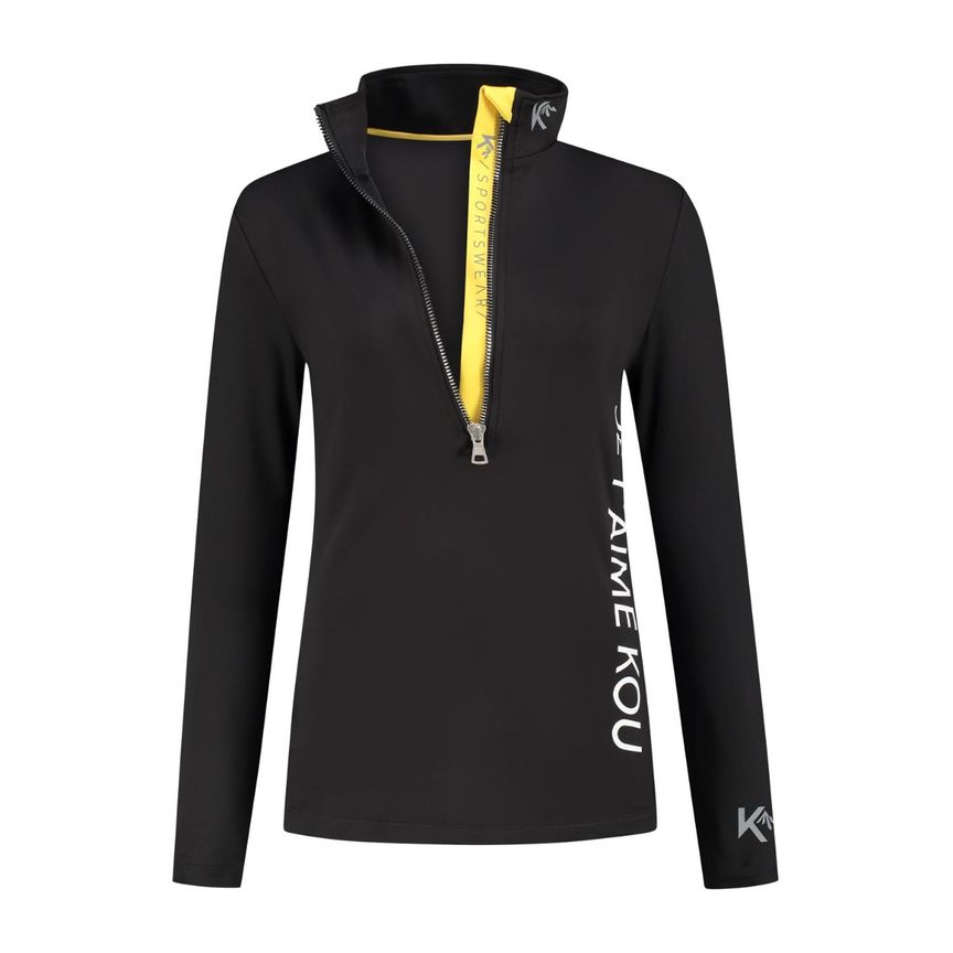 Kou Sportswear Pully Je T’aime Kou s yellow - Afbeelding 2