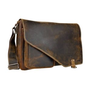 Leren Schoudertas Vintage Heren / Dames