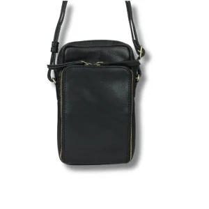 Zwart Leren Telefoontasje – Beau | Just Lioné