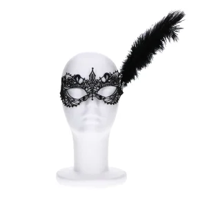 Masker veren kant zwart