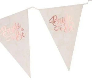 Vlaggenlijn Bride to be roségoud 4m