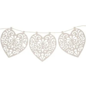 Vlaggenlijn hart bruiloft wit 12 vlaggen